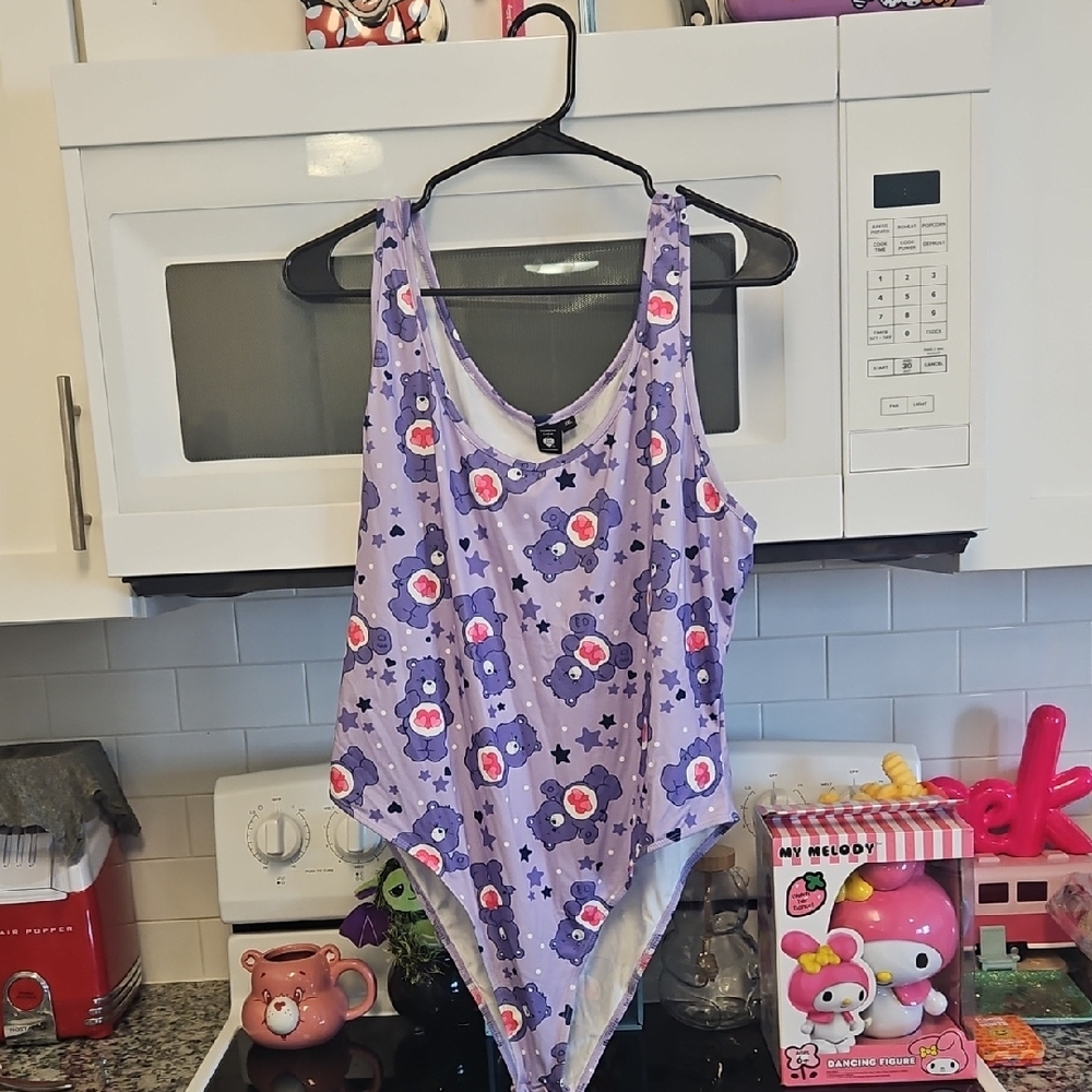 Purple Star and CARE BEARS  Character Print Bodysuit 3X